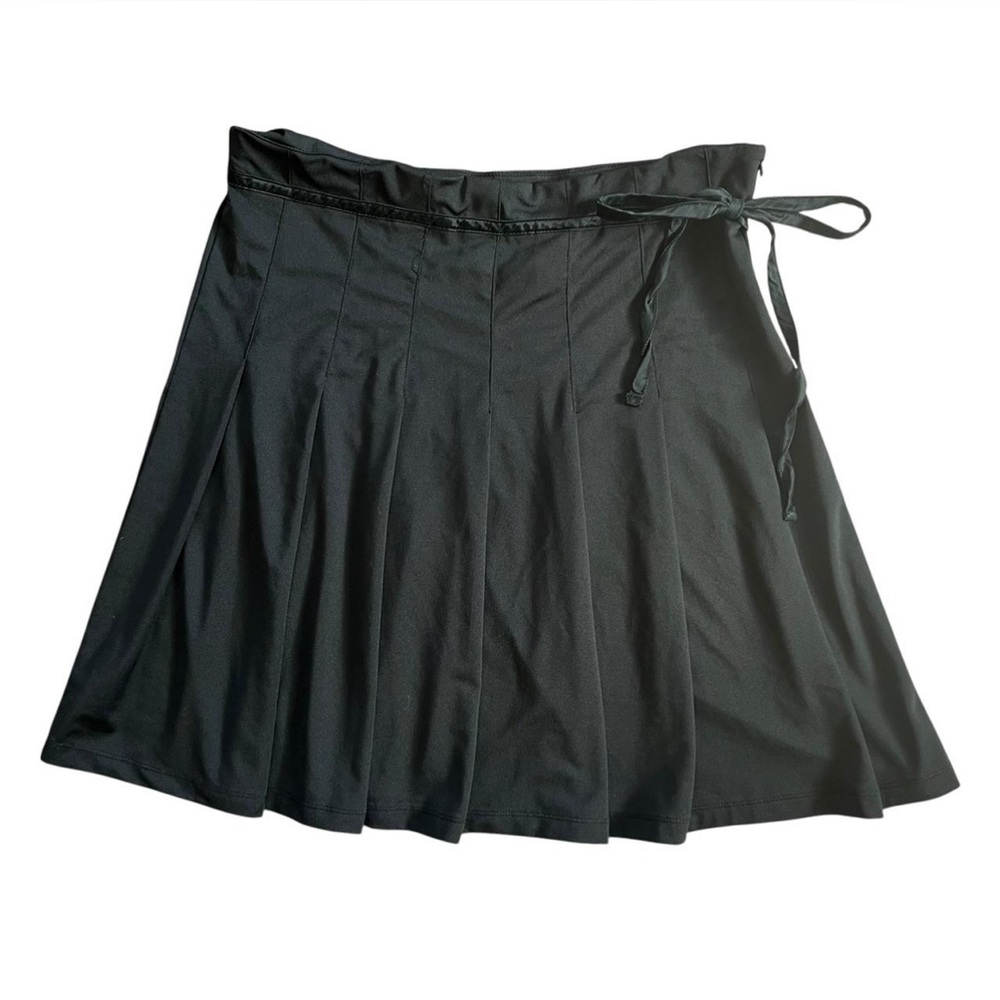 2000s Women’s Black Coquette Girly Pleated Bow Skirt Sz L